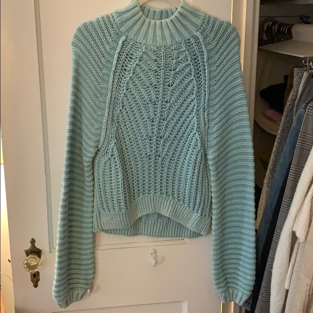 Free People Sweetheart sweater in Ocean Pearl